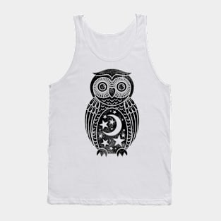 Moon Star Owls Love Owl Design Tank Top